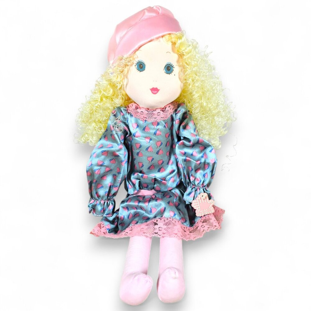 Applause Millie Plush Doll Satin Flapper Outfit Hat Curly Hair Vintage 1984 17"